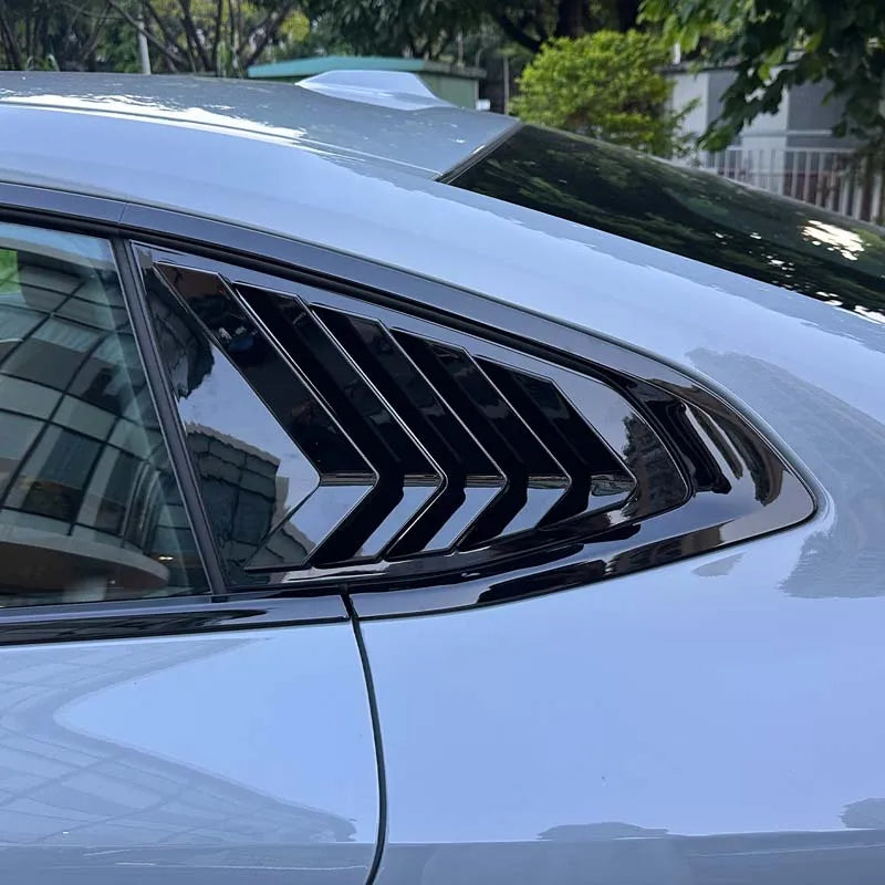 WoeFor 2020-2024 BMW Serie 4/i4 G22 persianas triangulares traseras ABS negro piano, accesorios de modificación exterior para coche, juego de 2 piezas