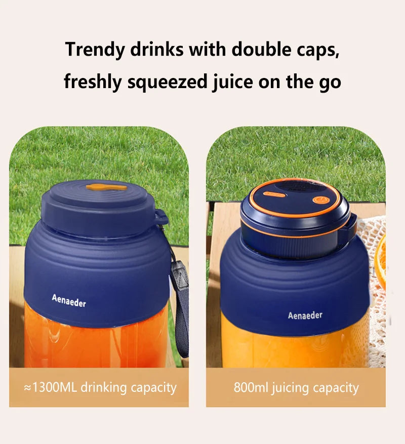 Exprimidor de Frutas Portátil Inalámbrico de 1300 ml, Recargable, Pequeño, para Alimentos Complementarios, Hielo Picado, Multifuncional, para el Hogar, 2026