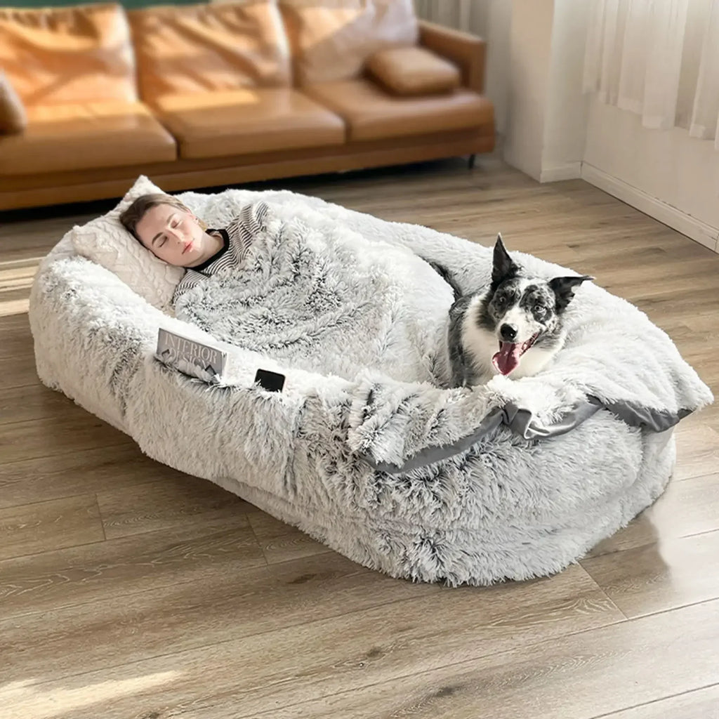 Cama gigante para perros para humanos, cama de esponja de felpa para humanos y perros, colchón informal tanto para humanos como perros.
