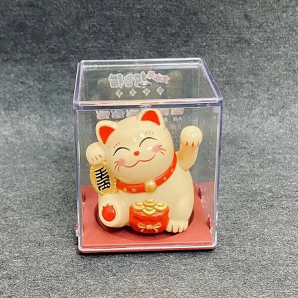 Escultura de gato de la suerte, excelente detalle, Color vibrante, No requiere batería, estatua de gato de la fortuna para Auto