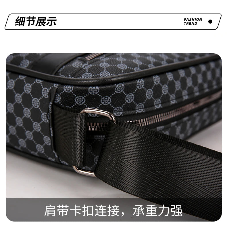 Bolso de hombro con estampado de moda para hombre, bandolera de mensajero de piel sintética, bolso de estilo Vintage para hombre, bolso de hombro, regalo para hombre