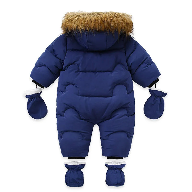 Ircomll, ropa de bebé de alta calidad, monos para niños, invierno con capucha y piel, pelele cálido para niños, mono, ropa para niños pequeños