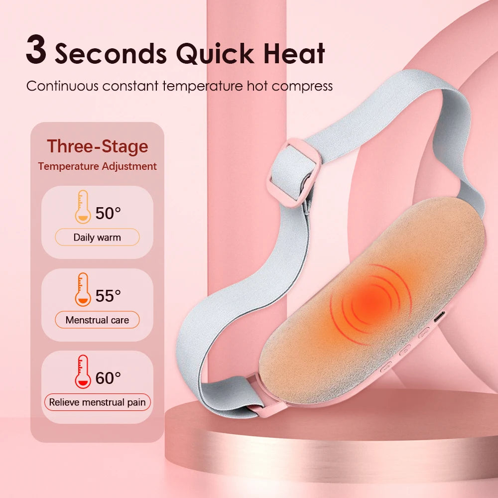 Almohadilla calefactora Menstrual, masajeador Abdominal eléctrico, cinturón de cintura calentado por vibración, cinturón calentador de útero USB para mujeres, cuidado de los períodos