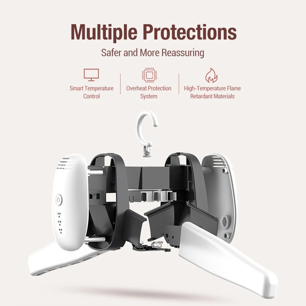 Secadora de Ropa Eléctrica Portátil 1/2, Calentador de Ropa de 220V para Viajes al Aire Libre, Calentador de Ropa y Zapatos, Secado y Esterilización Rápidos