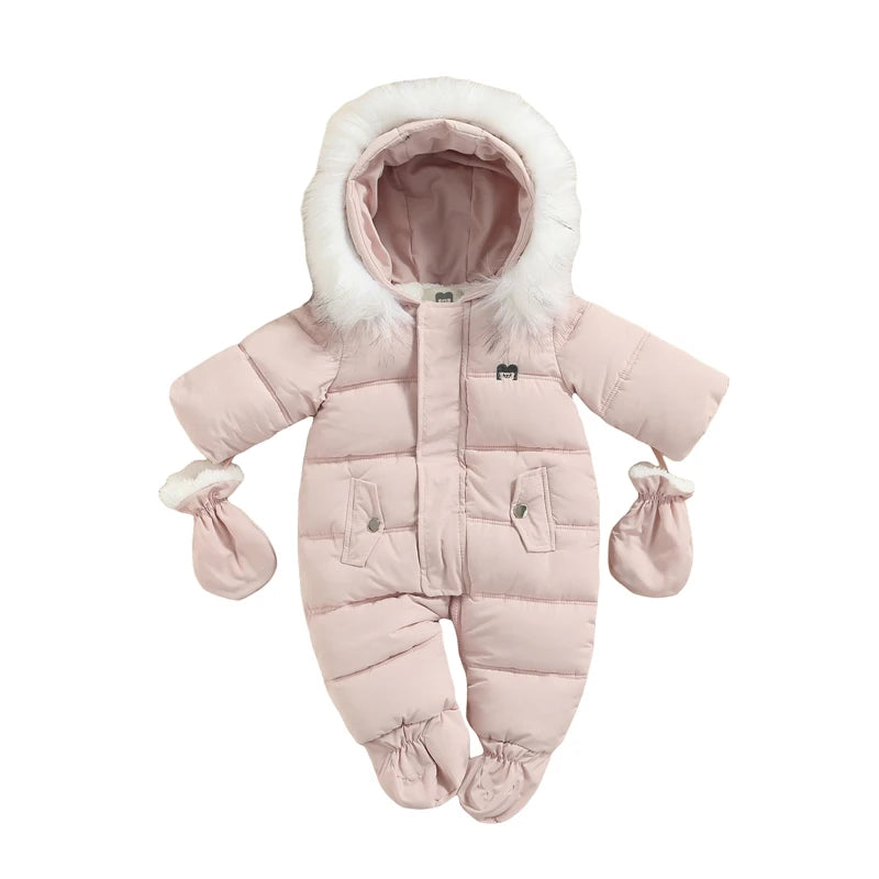Traje de nieve de invierno para bebé de 0 a 24 meses, mono, abrigo, pelele, prendas de vestir cálidas, mono con capucha para niños y niñas