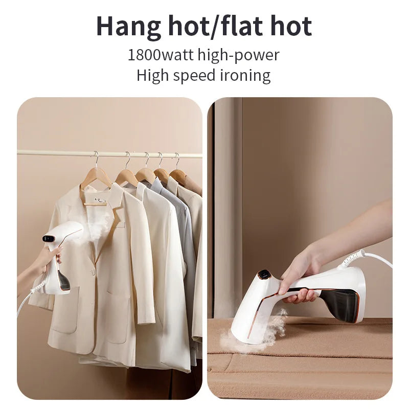 Plancha colgante de vapor portátil de 1800W, Control de pantalla táctil, precalentamiento rápido de 15 segundos, vaporizador de ropa de tela pequeño portátil para el hogar de 320ml