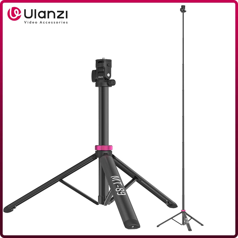 Ulanzi MT-89 soporte de luz trípode extensible de 2M con placa de liberación rápida de 1/4 pulgadas soporte de zapata fría para cámara DSLR teléfono luz de vídeo micrófono