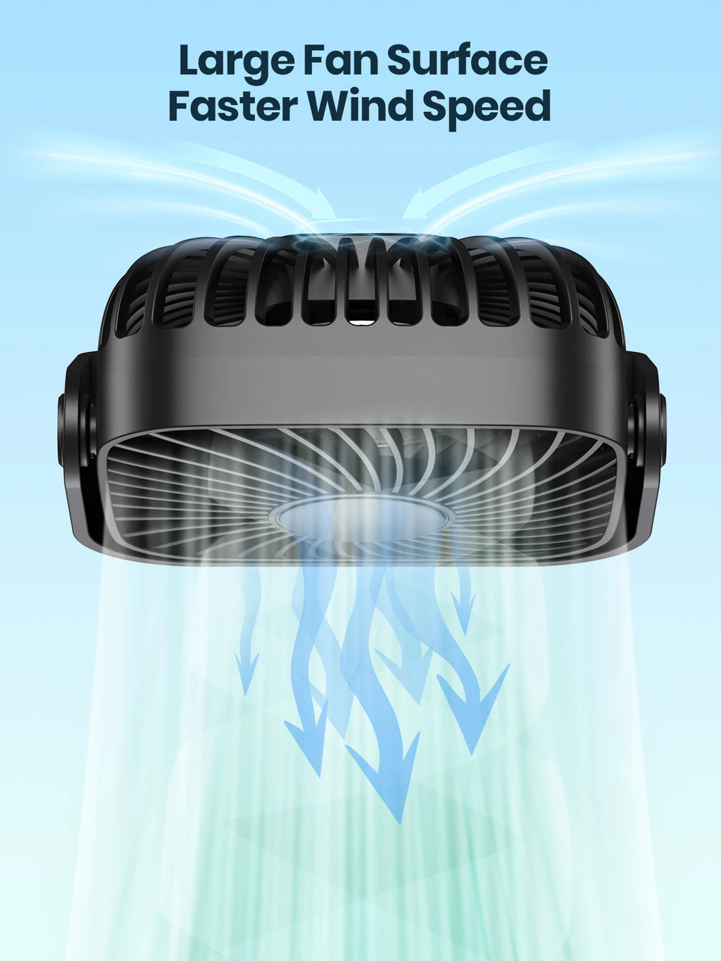 TOPK Mini ventilador portátil USB de 4 pulgadas para acampar, ventilador personal de mesa de escritorio silencioso de 3 velocidades, 360 ° Ajuste de ventiladores de pie para la habitación del hogar