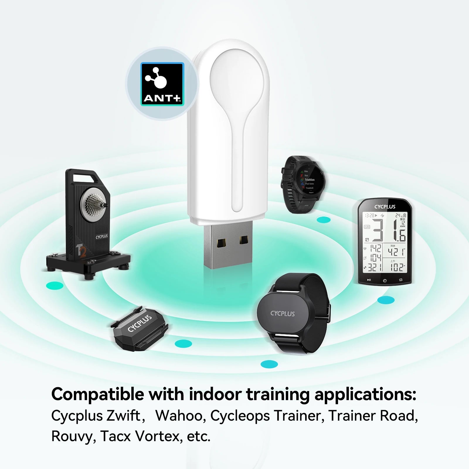 CYCPLUS USB ANT + Stick Dongle ANT transmisor receptor para bicicleta ordenador ciclismo BLE transmisión velocidad Sensor de cadencia