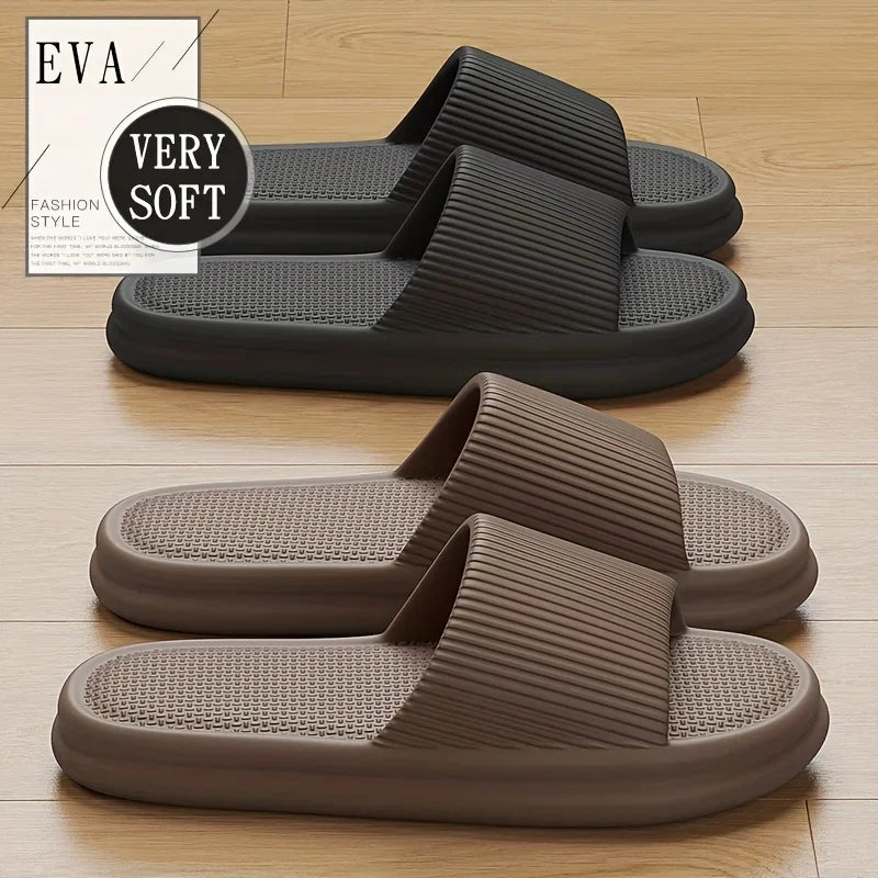 Zapatillas silenciosas de verano para hombre, sandalias antideslizantes con suela de EVA suave para interior del hogar y baño, a prueba de olores, cómodas y ligeras