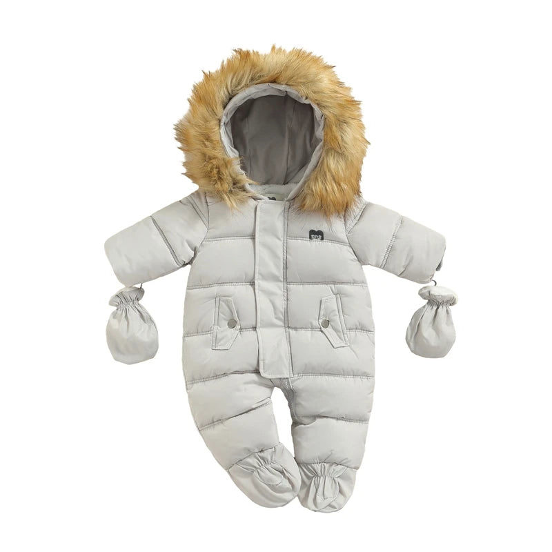 Traje de nieve de invierno para bebé de 0 a 24 meses, mono, abrigo, pelele, prendas de vestir cálidas, mono con capucha para niños y niñas