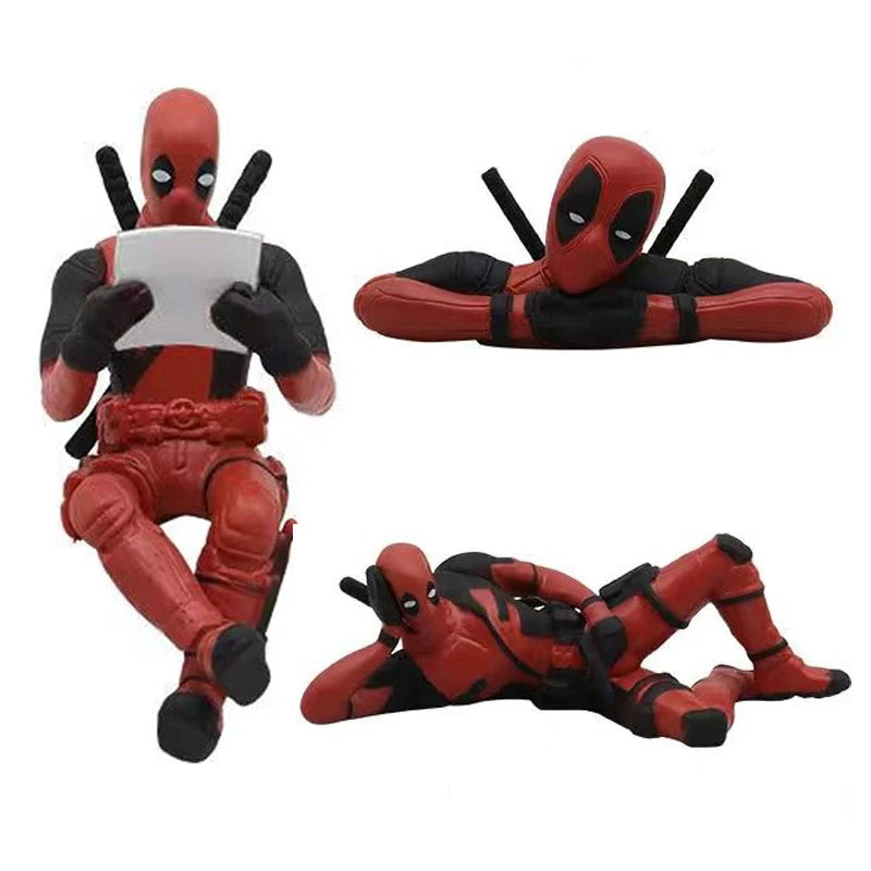 6 muñecos de acción nuevos de Deadpool y Wolverine, figura de Deadpool, modelo sentado, muñeco de los X-Men, colgante para coche, accesorios para coche, juguete para niños, regalo.