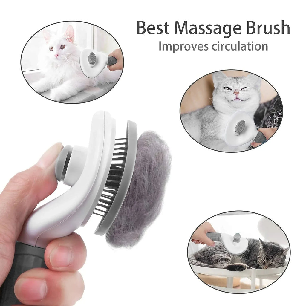 Cepillo para perros y gatos, peine de autolimpieza, removedor de pelo, herramientas de aseo, accesorios para mascotas