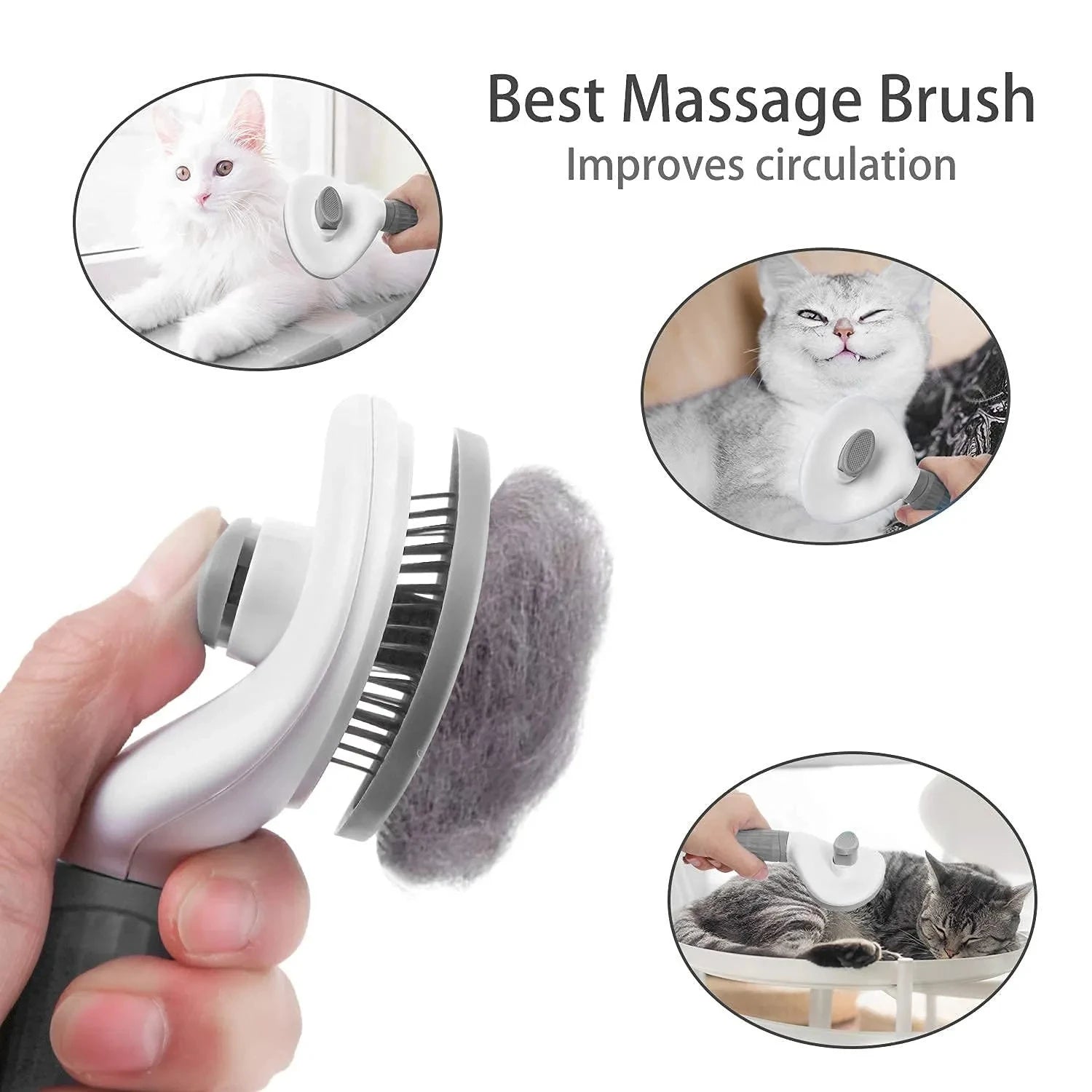 Cepillo para perros y gatos, peine de autolimpieza, removedor de pelo, herramientas de aseo, accesorios para mascotas