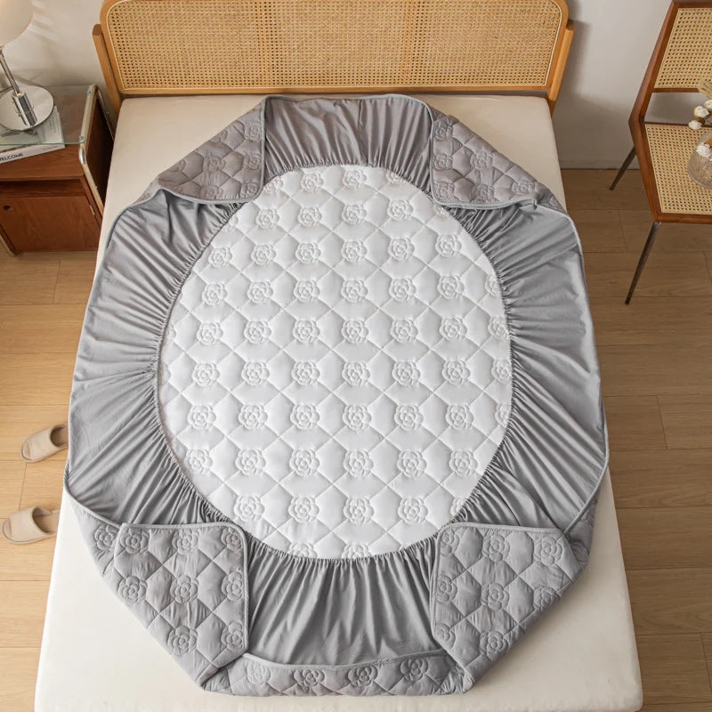 Funda protectora de colchón 100% impermeable, sábana bajera de algodón hipoalergénica, transpirable, suave, funda para almohadilla de cama de tela de aire 3D