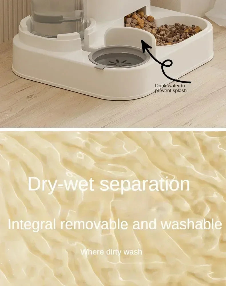 Comedero Automático para Perros y Gatos con Fuente de Agua, Plato Elevado de Gran Capacidad para Bebedero y Comedero de Mascotas