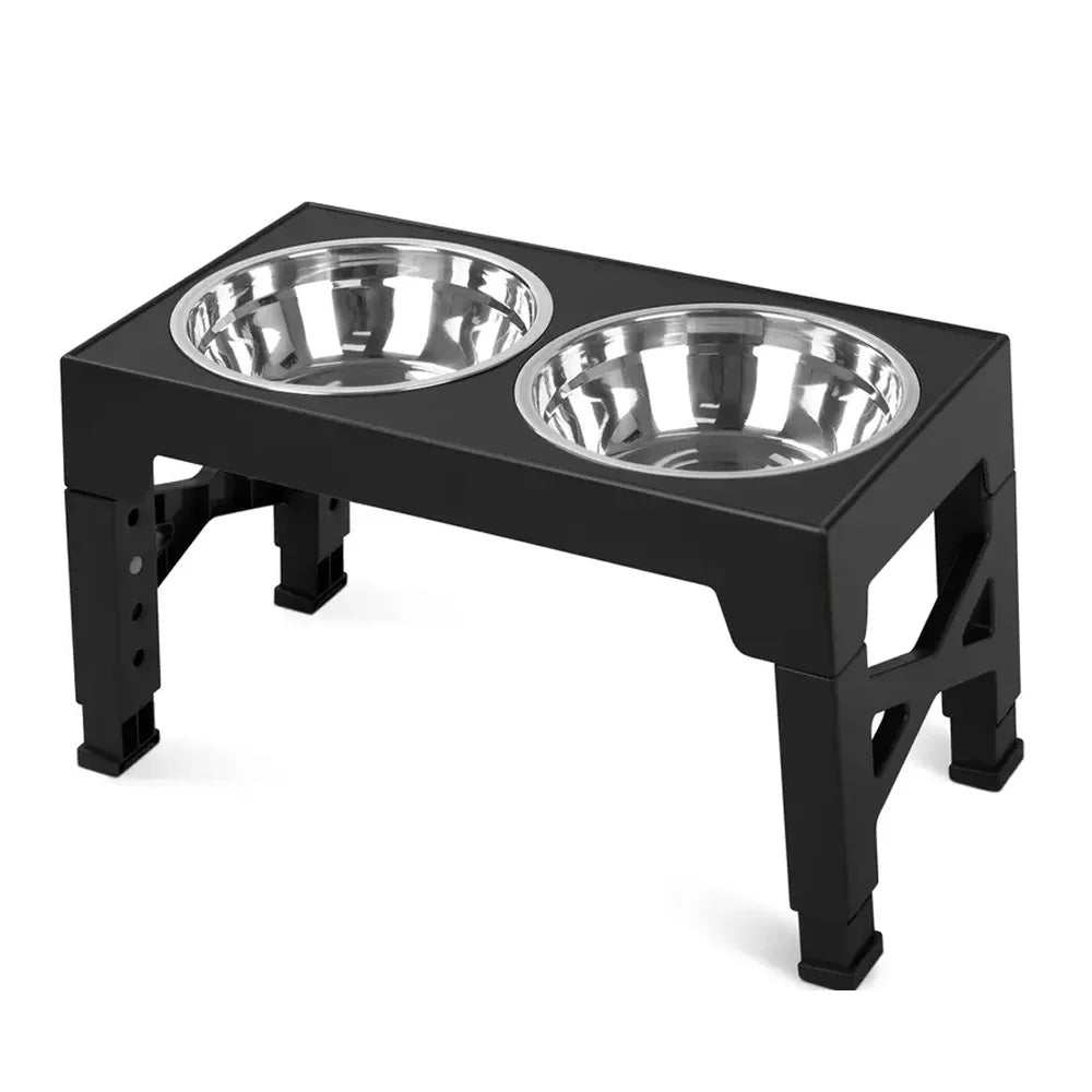Comederos Elevados para Perros con Soporte Ajustable y Doble Tazón de Acero Inoxidable para Comida y Agua, para Perros Pequeños, Medianos y Grandes