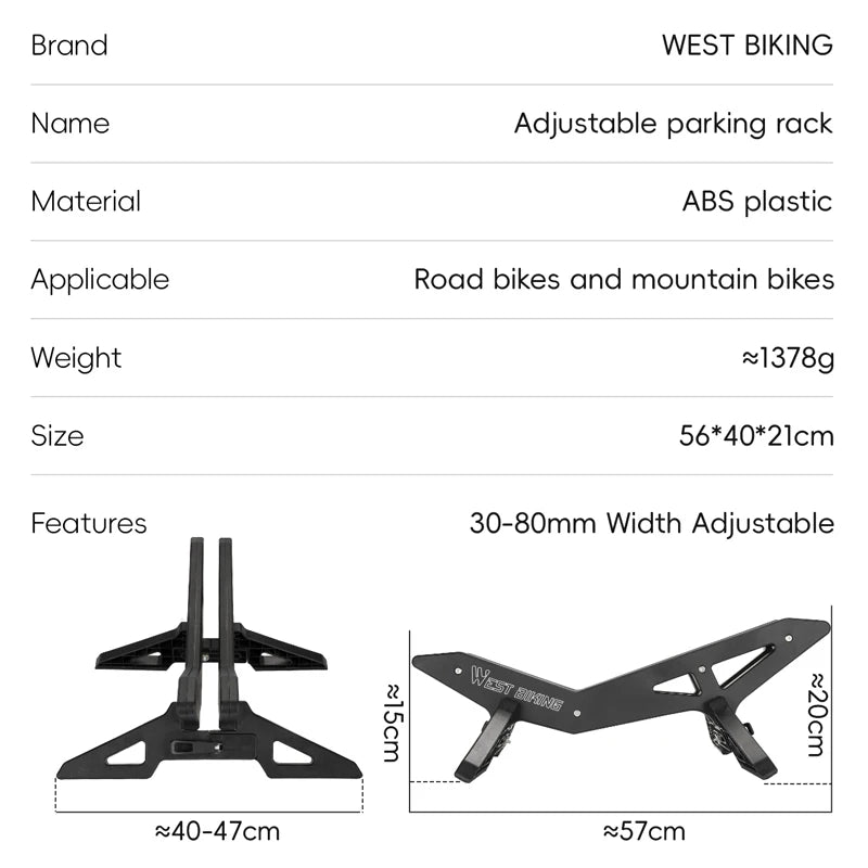 WEST BIKING-estante de estacionamiento para bicicleta, soporte Universal ajustable para bicicleta de montaña y carretera, soporte de estacionamiento para almacenamiento de bicicletas en interiores, accesorios para ciclismo