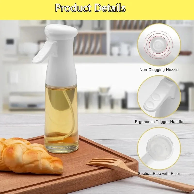 Spray de aceite para cocinar, botella dispensadora de aceite de oliva, pulverizador, niebla, vinagre de aceite de calidad alimentaria reutilizable, botella pulverizadora, accesorios de cocina