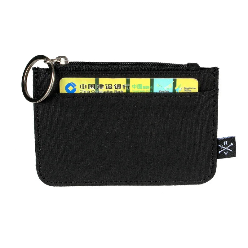 Monedero para mujer, cartera delgada minimalista para hombre, tarjetero, monedero de lona 4642