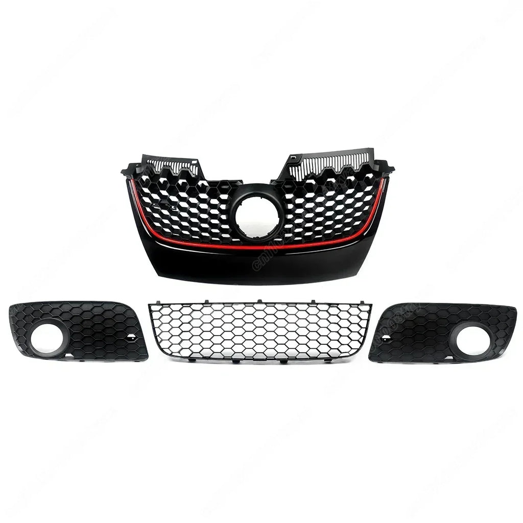 Para Volkswagen Golf MK5 Jetta GLI GTI 2006 2007 2008 2009 4 Uds parachoques delantero inferior Honeycomb malla rejilla modificación cuerpo Kit