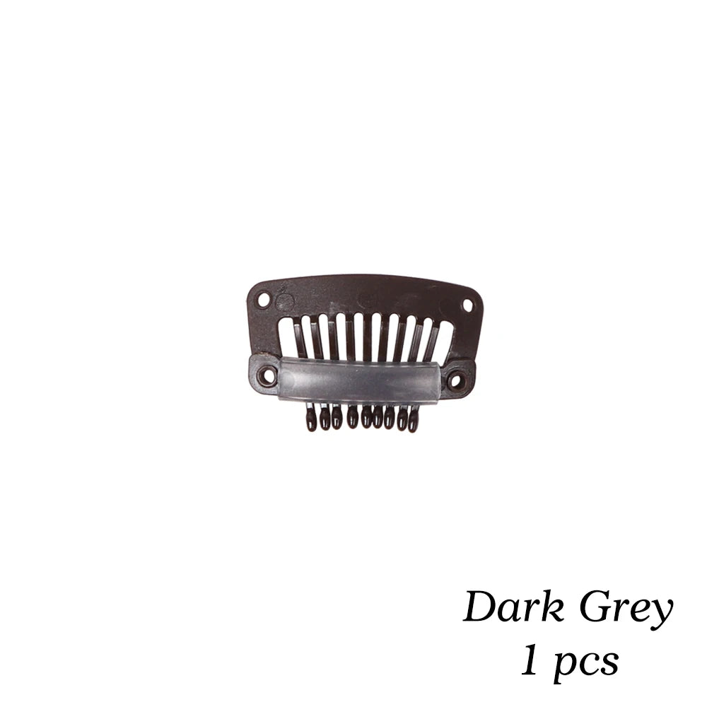 Clips de peluca de plástico negro de 32Mm, Clip a presión utilizado para extensiones de cabello, postizos de trama, pelucas, pinzas para el cabello grandes, herramientas de estilismo, accesorios para peluca