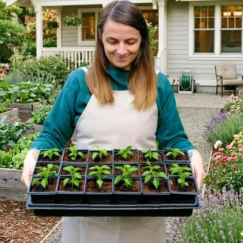 Macetas Altas y Profundas para Árboles, Contenedores para Plantas y Flores, Macetas de Inicio con Orificios de Drenaje, Vasos para Semilleros de Jardín y Exteriores