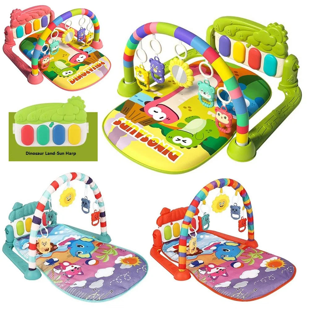 Raqueta de Fitness para bebé, juguete de Piano, Pedal de música para bebé recién nacido, equipo de Fitness suave y desmontable, estera de escalada