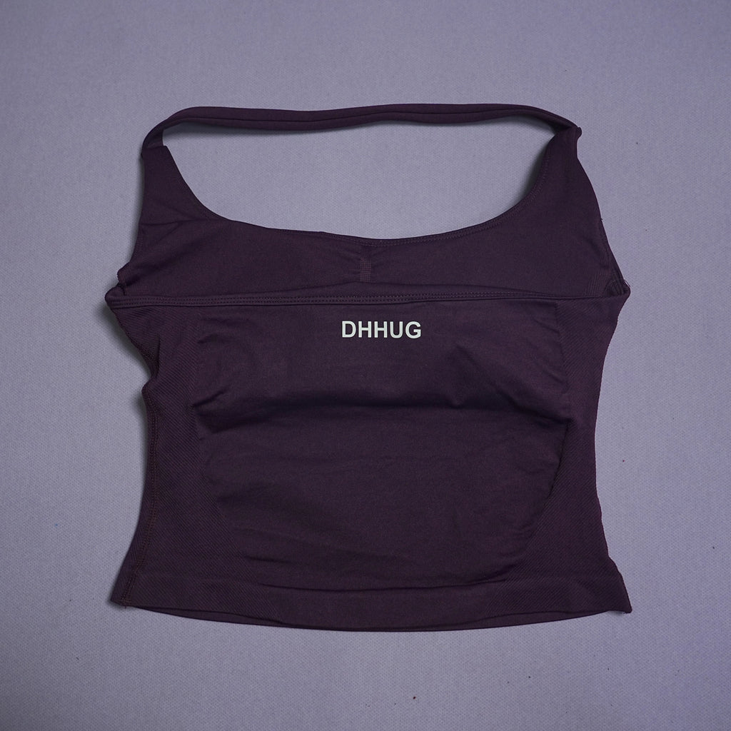 DHHUG Top deportivo para mujer, camiseta sin costuras para yoga con relleno extraíble, top deportivo sin mangas con cuello en V, para gimnasio y correr