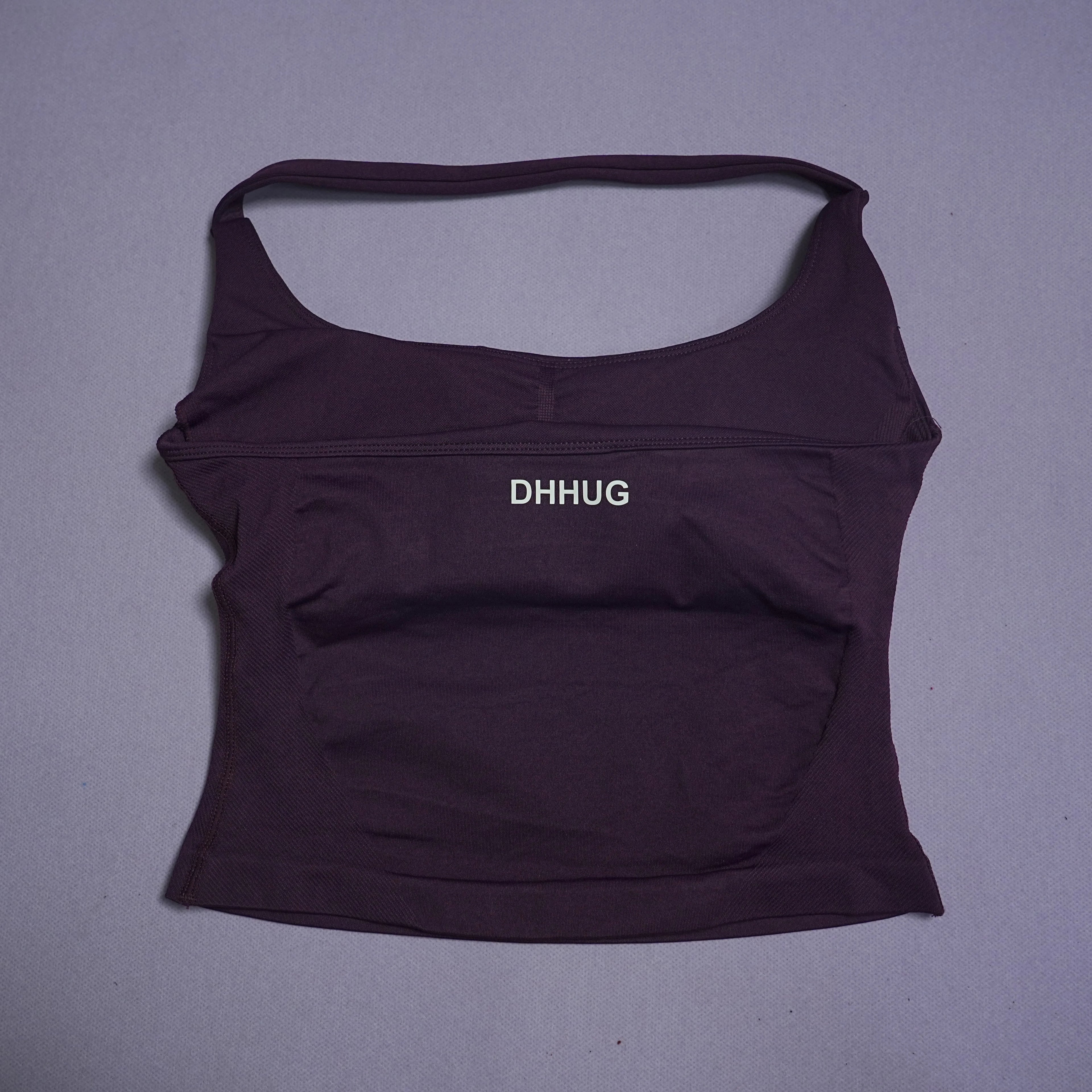 DHHUG Top deportivo para mujer, camiseta sin costuras para yoga con relleno extraíble, top deportivo sin mangas con cuello en V, para gimnasio y correr