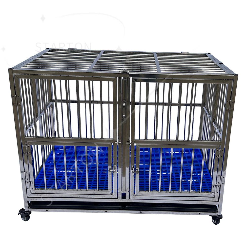 Jaula Plegable de Alambre Metálico Reforzado de Acero Inoxidable para Perros Grandes, Casetas Plegables para Mascotas, Jaulas para Perros Adultos en Oferta
