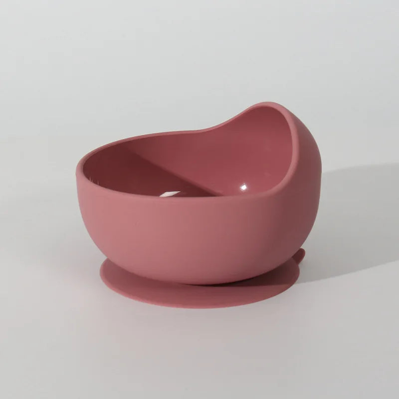 Plato de Silicona de Grado Alimenticio con Succión para Bebés, Plato Antideslizante para Alimentación, Vajilla Apta para Microondas para Bebés