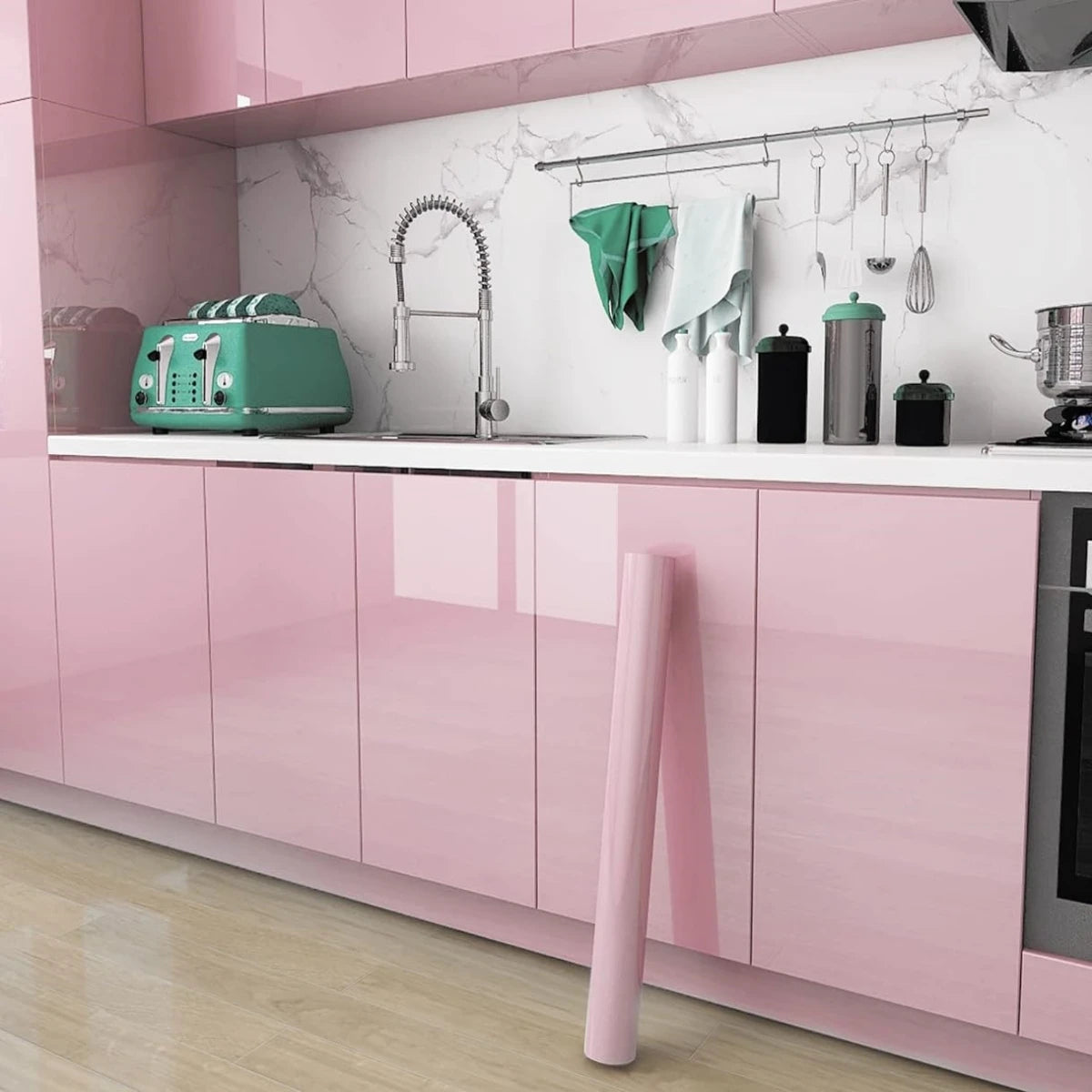Pegatinas de Pared Lisas de Alto Brillo para Muebles, Película de PVC Perlada, Papel Tapiz Impermeable, Decoración DIY para Habitaciones, Armarios y Cocinas