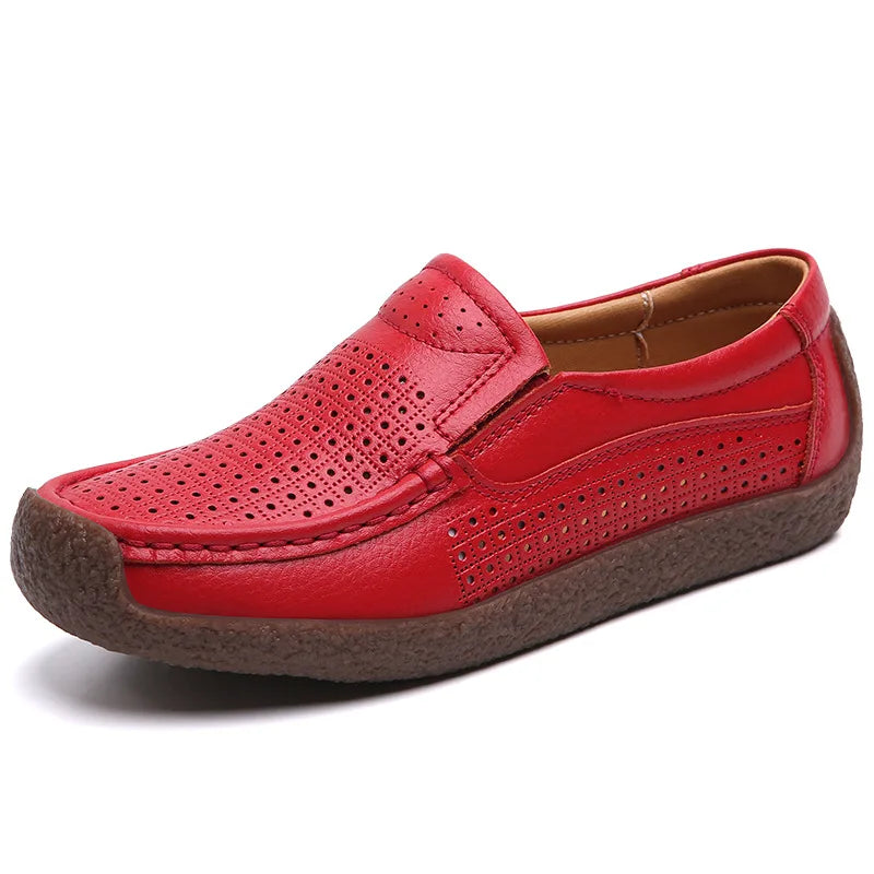 Zapatos informales De cuero genuino para Mujer, zapatillas De ocio, mocasines sin cordones De marca De lujo para Mujer, mocasines suaves para Mujer, Zapatos De Mujer