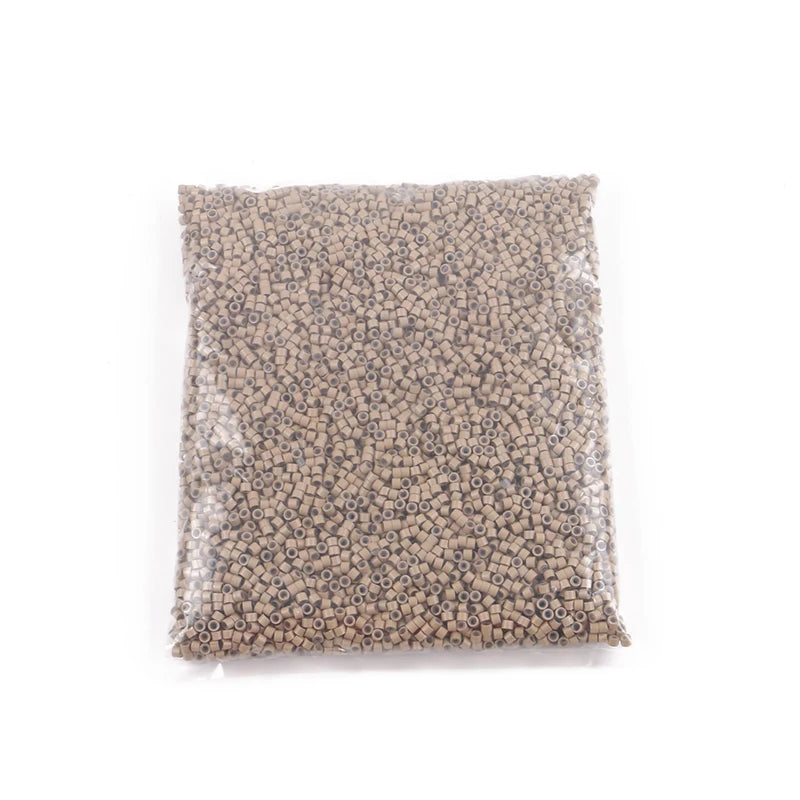 10.000 unids/bolsa extensiones de cabello Micro anillos cuentas enlaces 4,0*2,0*3,0mm cuentas forradas de silicona para herramientas de extensiones de cabello humano