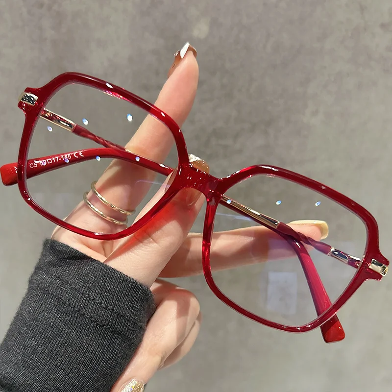 CLLOIO, gafas de lectura poligonales personalizadas de primera calidad, gafas de miopía a la moda para mujer, gafas graduadas con bloqueo de luz azul