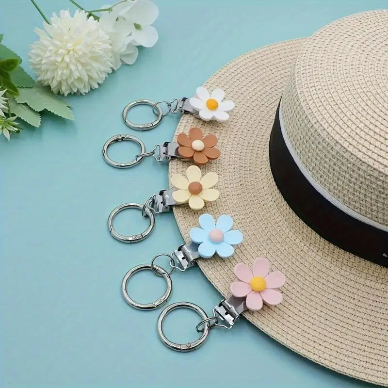Clip para sombrero de viaje, Clip magnético para sombrero con flor de viaje, antideslizante, para el sol, ala ancha, soporte para sombrero manos libres, accesorios de viaje