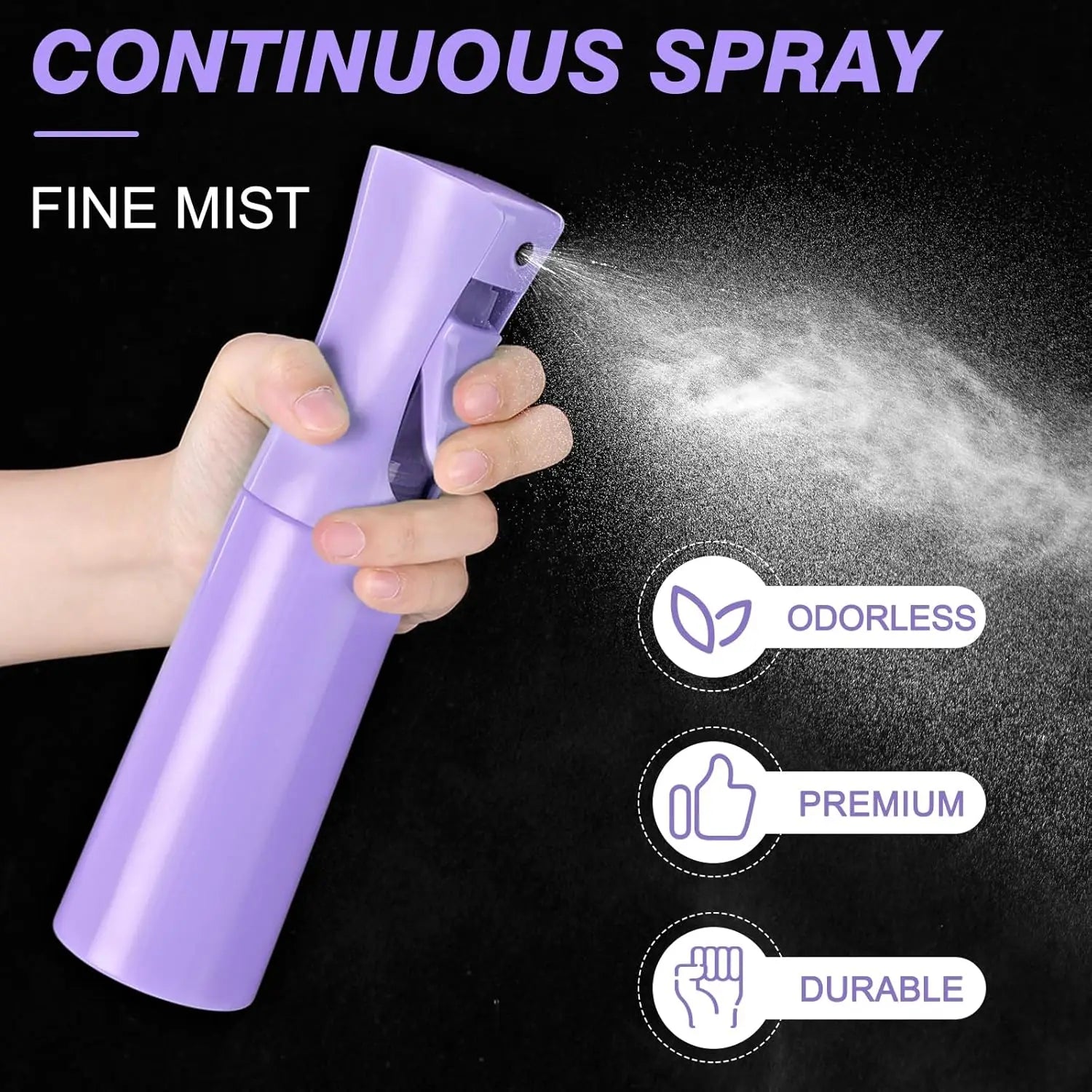 Botella pulverizadora continua de alta presión, 200ml, 300ml, 500ml, para peluquería, plantas, jardines, Alcohol, niebla fina, hidratación de maquillaje para el hogar