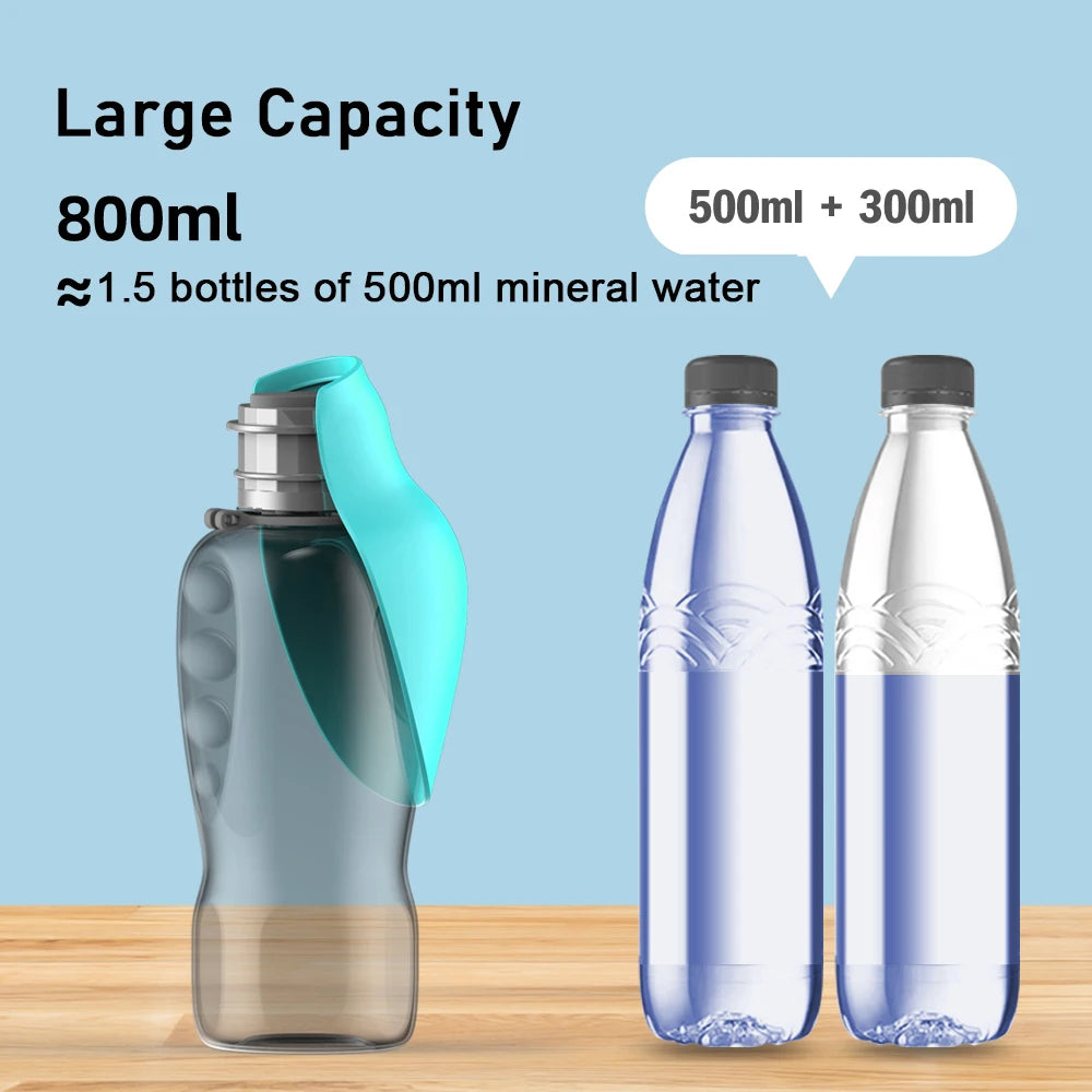 Botella de Agua Plegable para Mascotas, 800 ml, a Prueba de Fugas, Dispensador de Agua Portátil para Perros Pequeños, Gatos, Paseos al Aire Libre, Bebedero para Cachorros