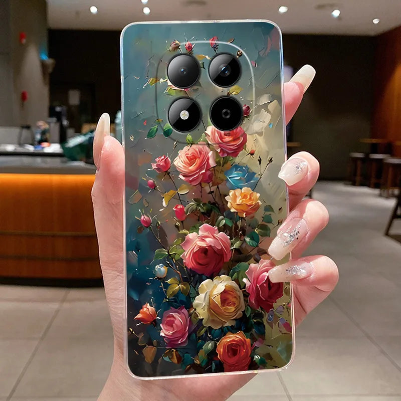 Funda para Teléfono Xiaomi Redmi Note 15 Pro 4G, Carcasa Protectora con Diseño de Lazo de Mariposa, Transparente, de Silicona TPU Suave