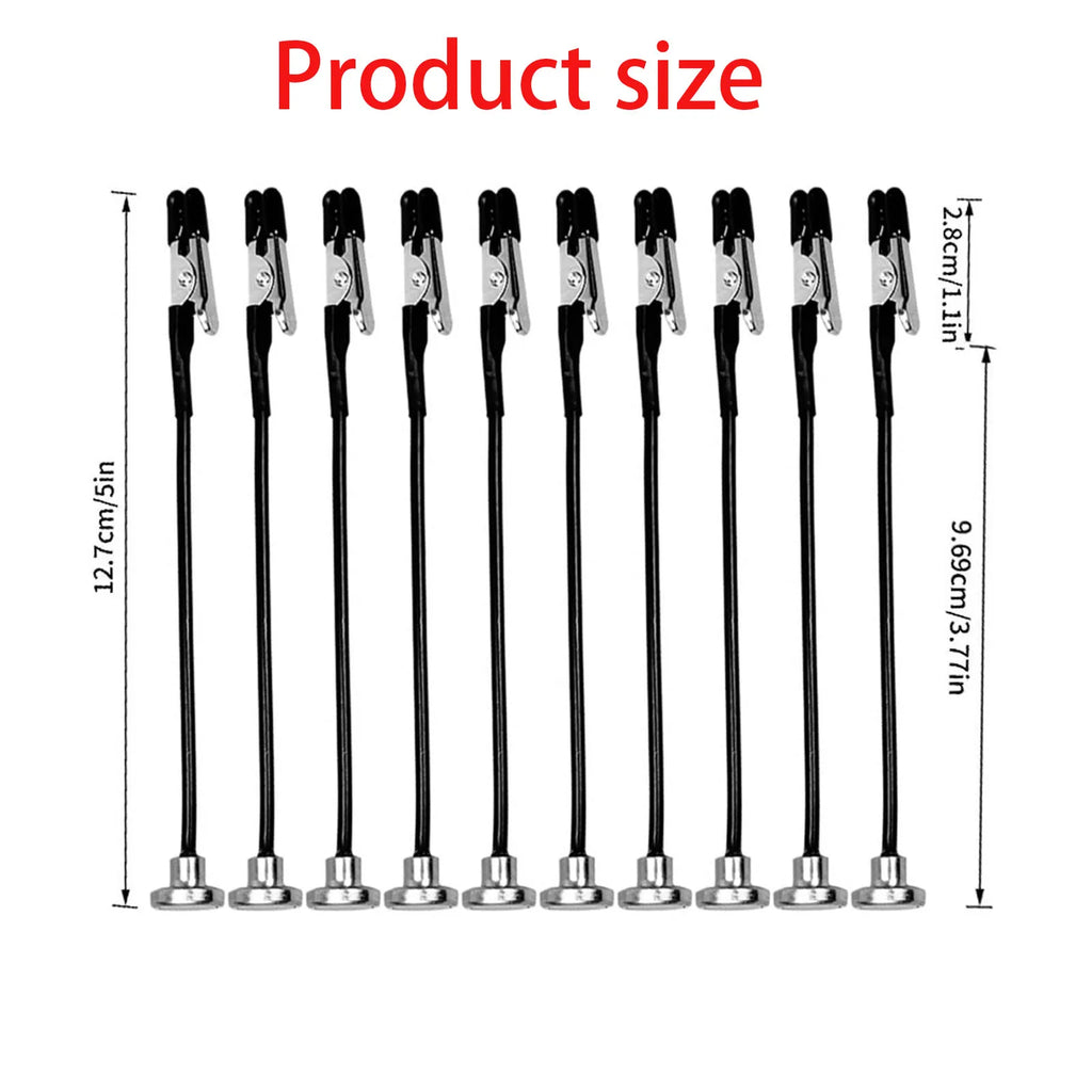 Rafford 12 piezas de palos de clip de cocodrilo de pintura de modelo flexible puntas de goma + base magnética de metal - para aerógrafo, piezas de modelo de hobby