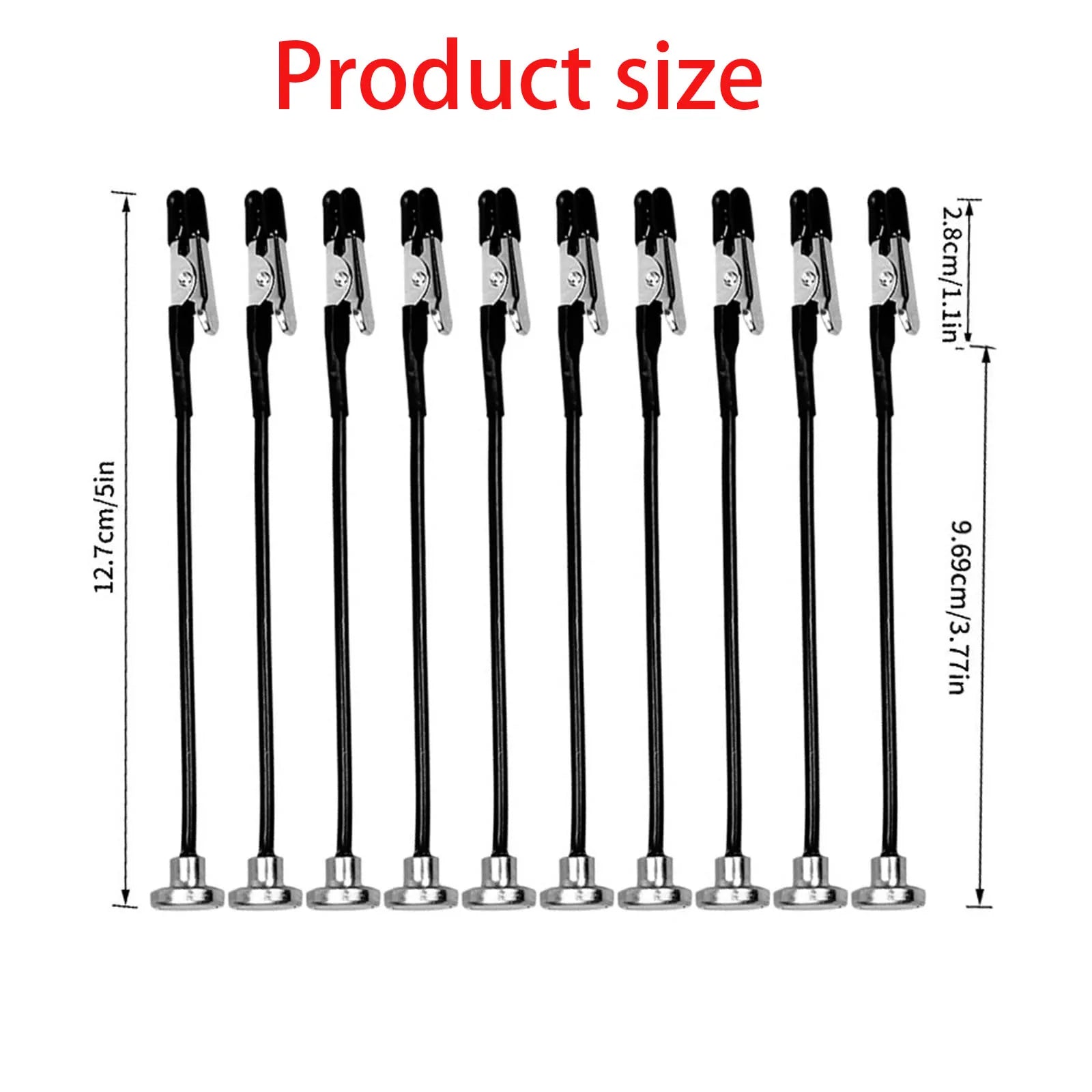 Rafford 12 piezas de palos de clip de cocodrilo de pintura de modelo flexible puntas de goma + base magnética de metal - para aerógrafo, piezas de modelo de hobby