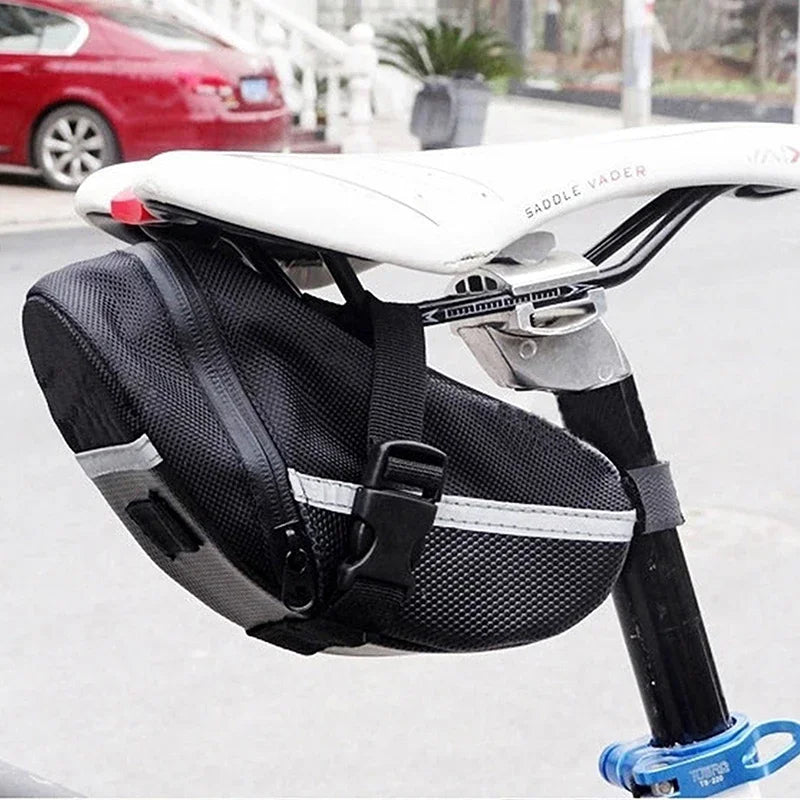 Bolsa de nailon para bicicleta, asiento de almacenamiento impermeable para sillín de bicicleta de montaña, bolsa de herramientas trasera, accesorios para ciclismo al aire libre