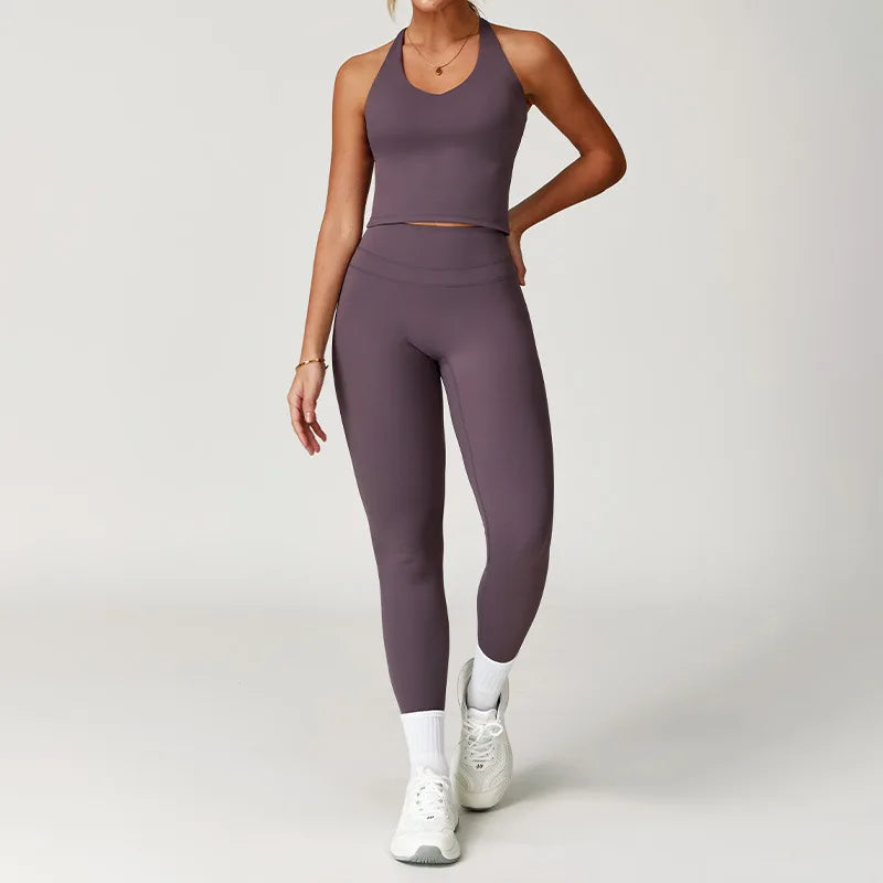 Ropa deportiva de 2 piezas para mujer, conjunto de Yoga, ropa de gimnasio, ropa deportiva, trajes de Yoga, conjunto de Fitness, chándales, Sujetador deportivo, mallas de cintura alta para gimnasio