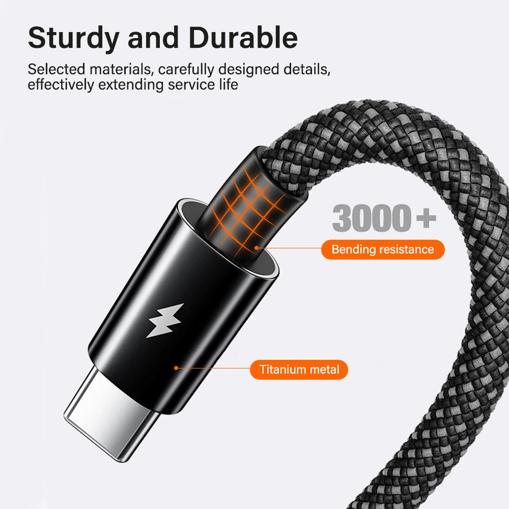 Cable USB tipo A/C a C de 100W/60W para iPhone Samsung Oneplus Xiaomi mi Redmi USBC carga rápida 1M 2M Cable cargador de datos de largo 1/2 M