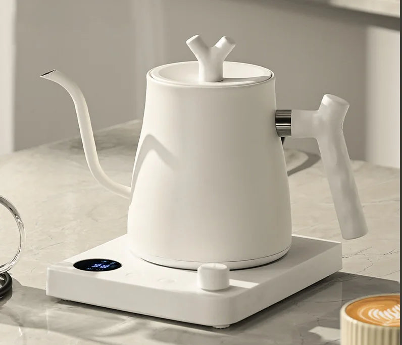 Tetera eléctrica con cuello de cisne de 1000W, cafetera de acero inoxidable 304 de 1000ml, pantalla LED de temperatura inteligente para café y té