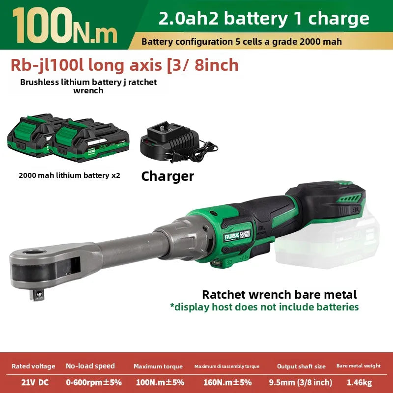 RUIBA-llave eléctrica inalámbrica sin escobillas, 3/8 pulgadas, 100NM, para batería Makita de 21V, destornillador, herramientas eléctricas, RB-JL100L