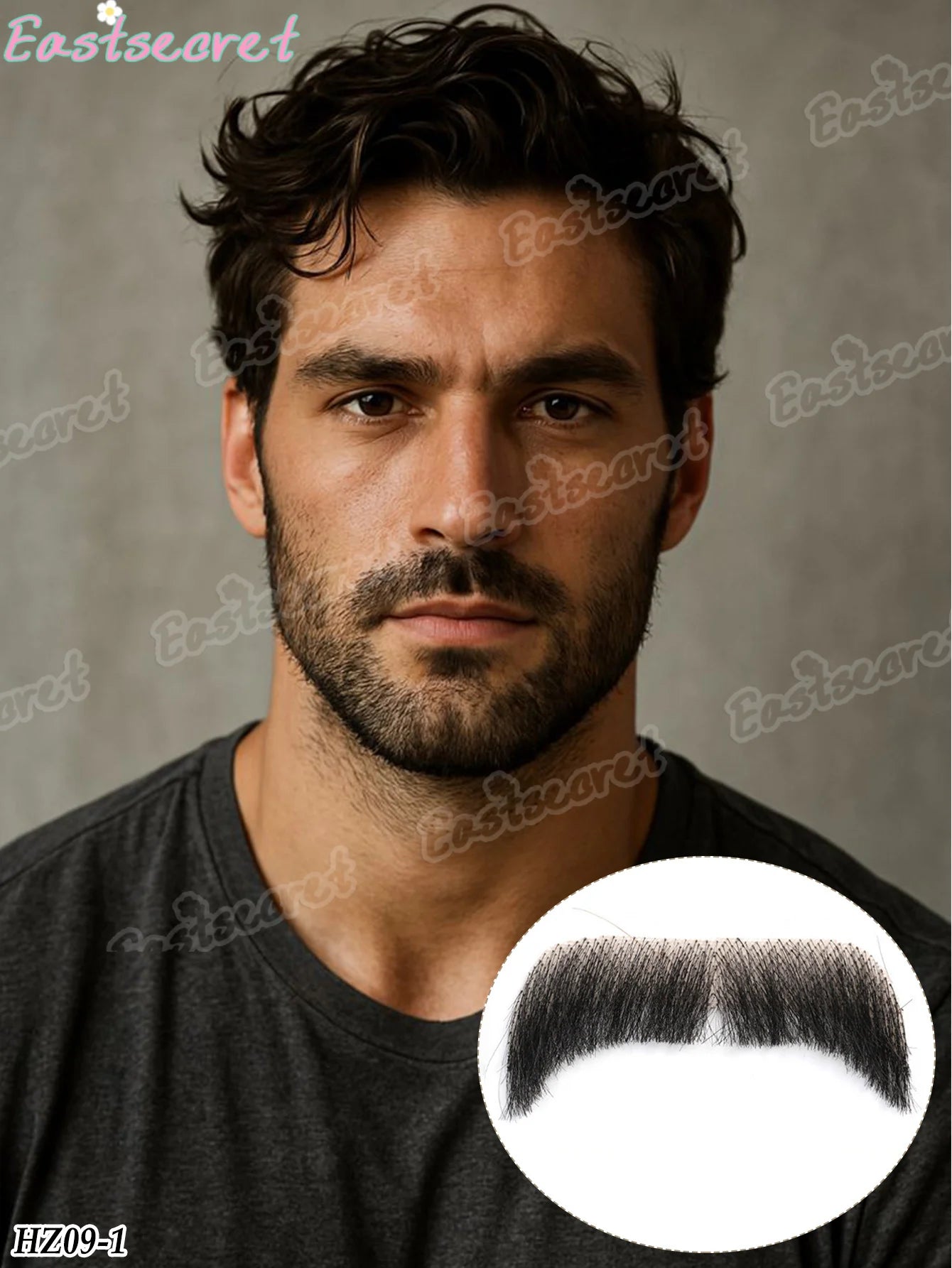 Bigote falso de barba de encaje sintético para hombres, bigote hecho a mano por pelo Real, Cosplay, encaje sintético, barbas invisibles