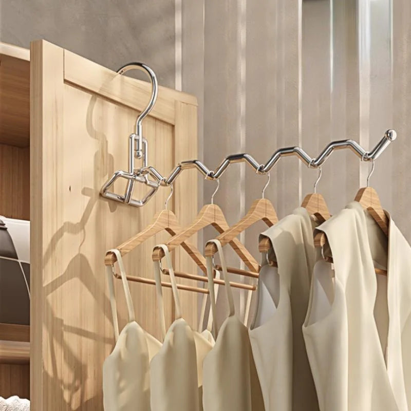Colgador de ropa plegable de acero inoxidable, colgador de secado de Hotel de viaje Multifu, perchas de ropa colgantes simples para viajes esenciales para el hogar