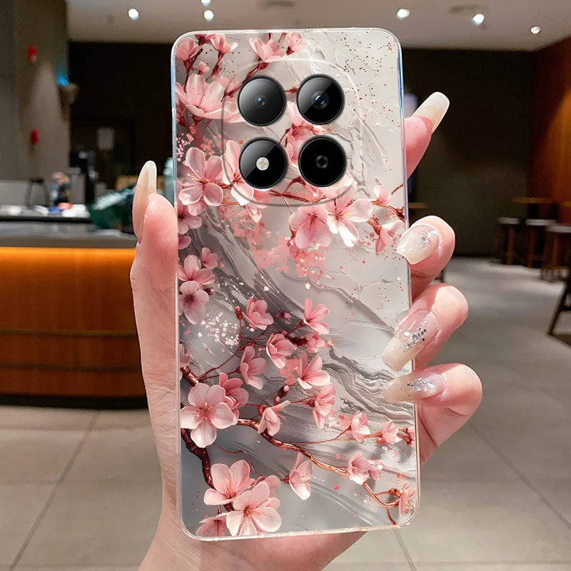 Funda para Teléfono Xiaomi Redmi Note 15 Pro 4G, Carcasa Protectora con Diseño de Lazo de Mariposa, Transparente, de Silicona TPU Suave